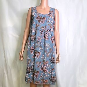 Piper & Scoot Floral Print Chiffon Dress, Blue, Sz. XL